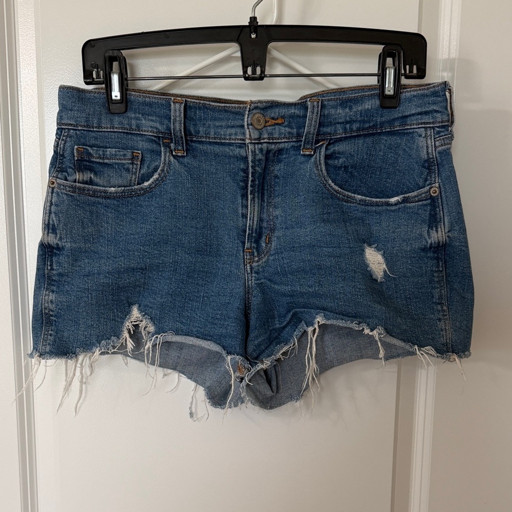 Old Navy Blue Distressed Jean Shorts